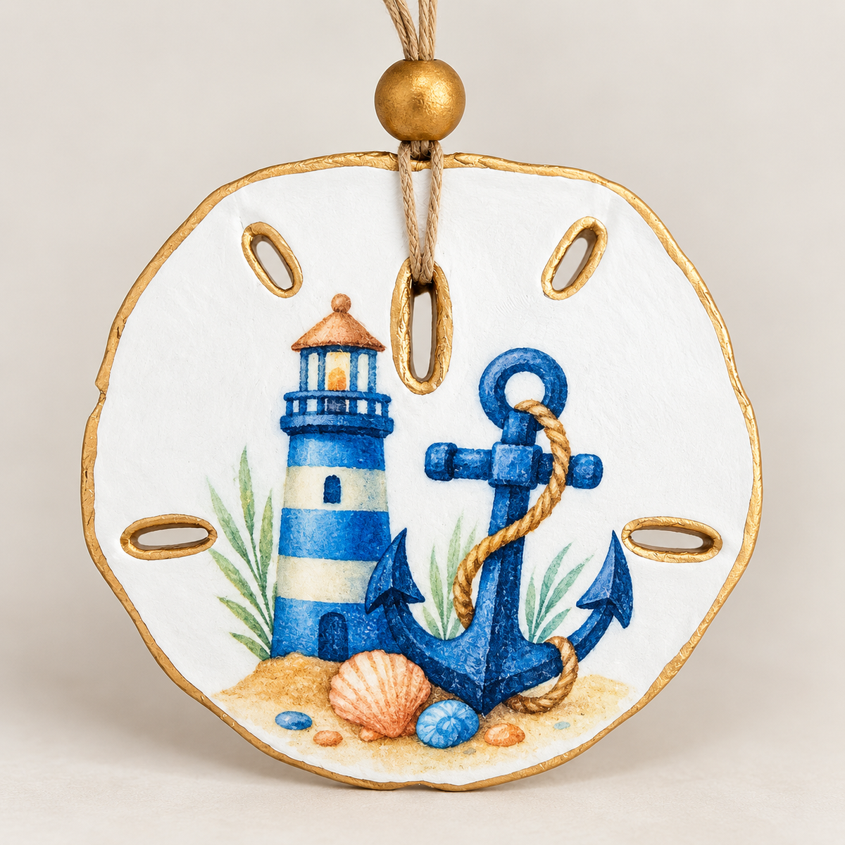 Lighthouse and Anchor Ornament