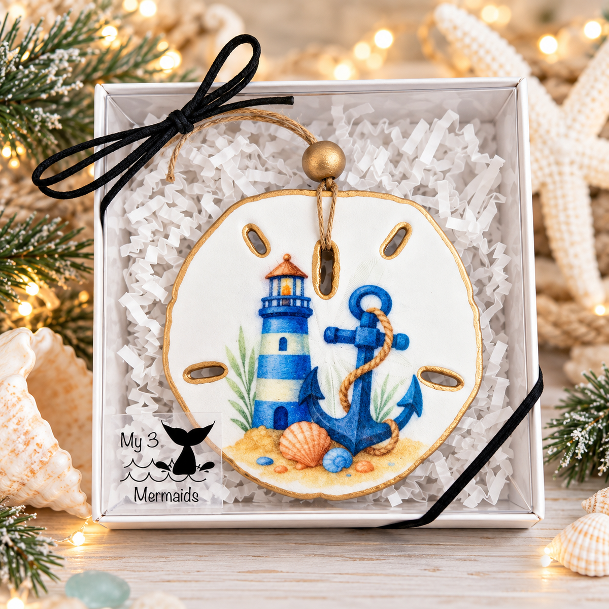 Lighthouse and Anchor Ornament